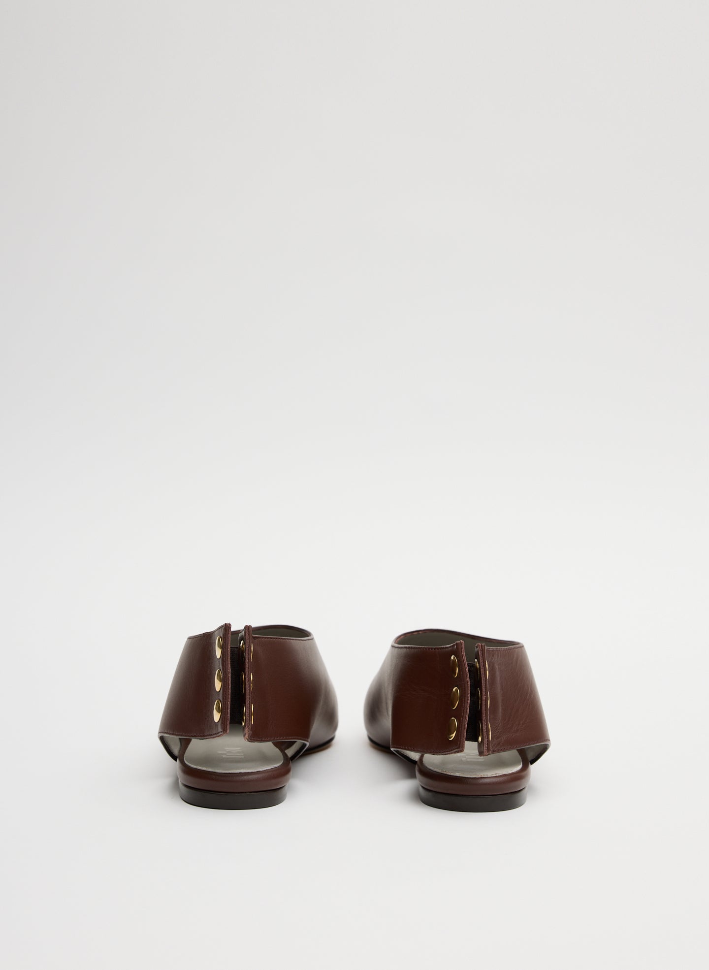 Brown Norbert Flat - leather, pointed toe, back view