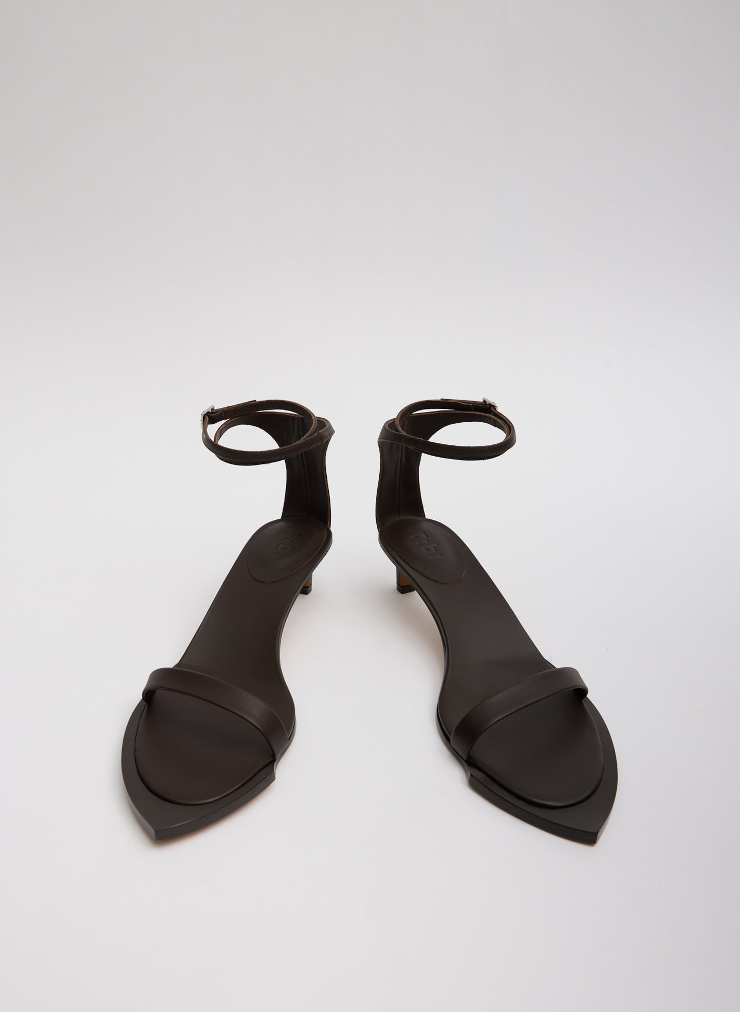 Dark Brown Leather Ulrich Heeled Sandal - front view