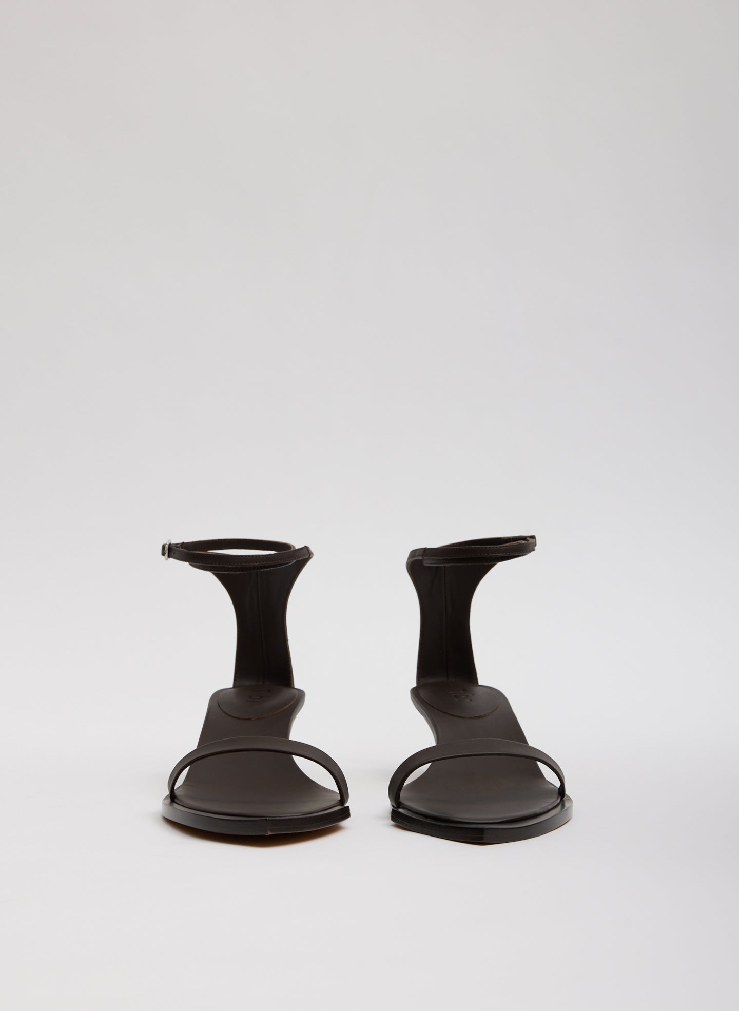 Dark Brown Leather Ulrich Heeled Sandal - front view