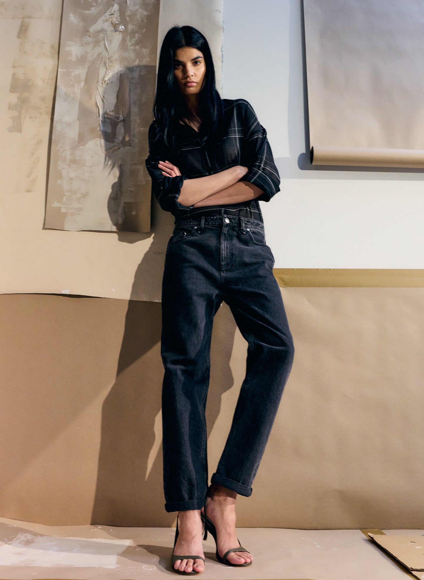 Black Denim Willem Jean - editorial image on model