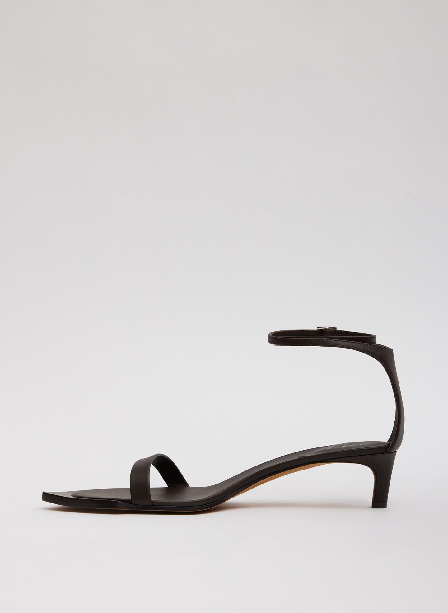 Dark Brown Leather Ulrich Heeled Sandal - side view