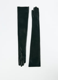 Leather Glove - Long Black-1