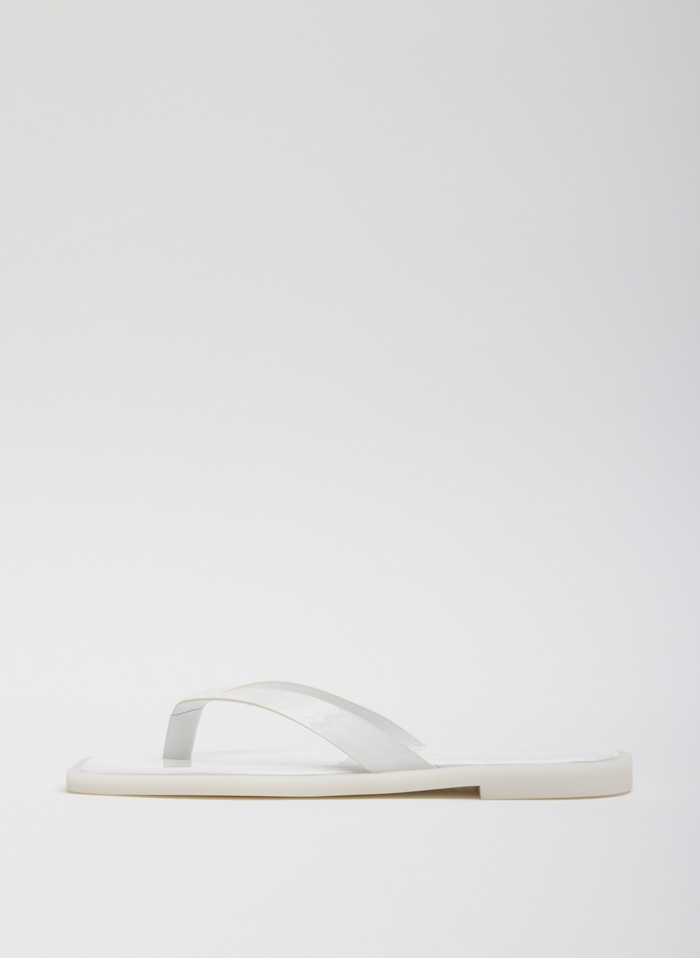 White Arnie Sandal - flip flop side view