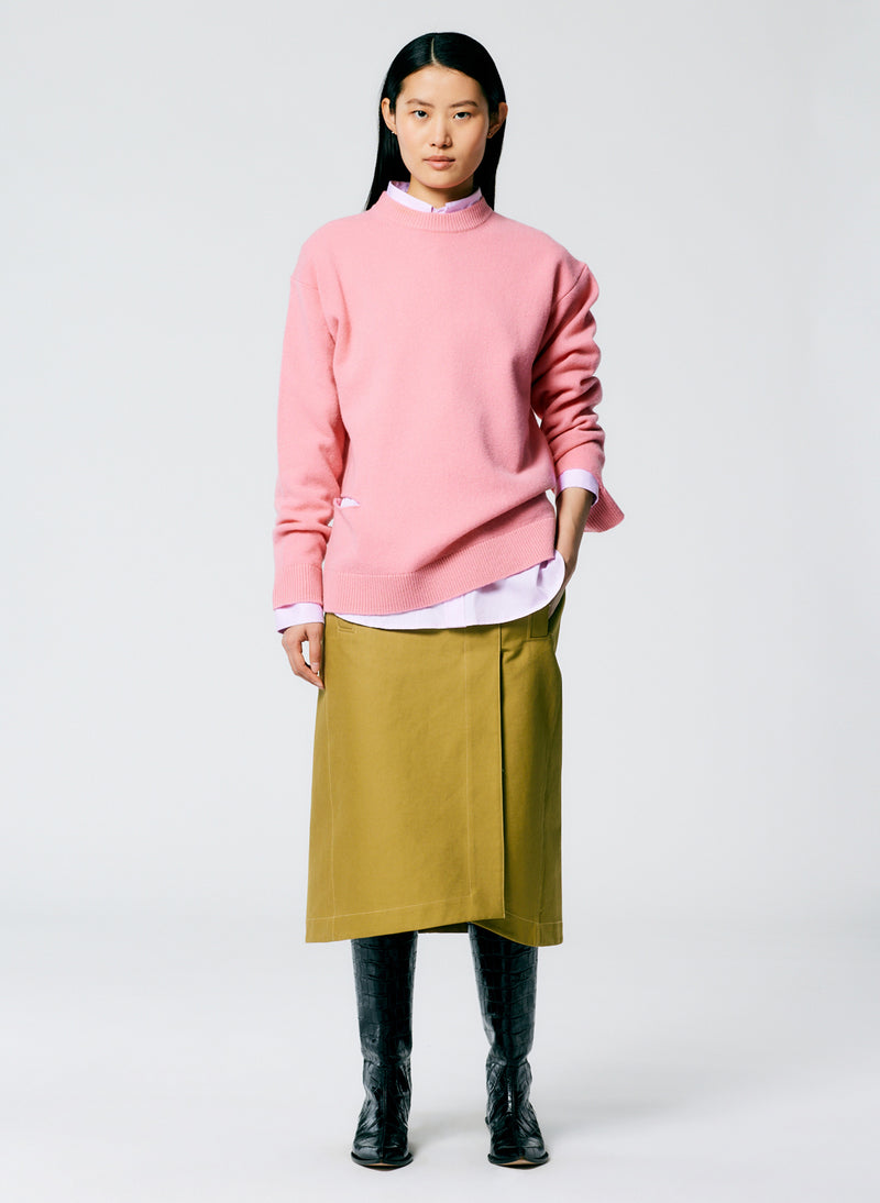 Soft Lambswool Crewneck Easy Pullover Pink-5