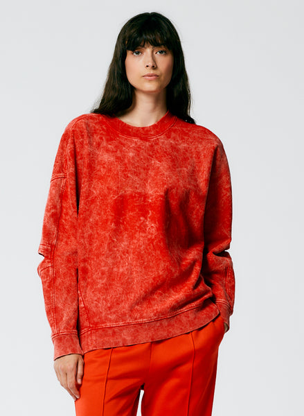 Acid Wash Cocoon Crewneck Sweatshirt – Tibi Official