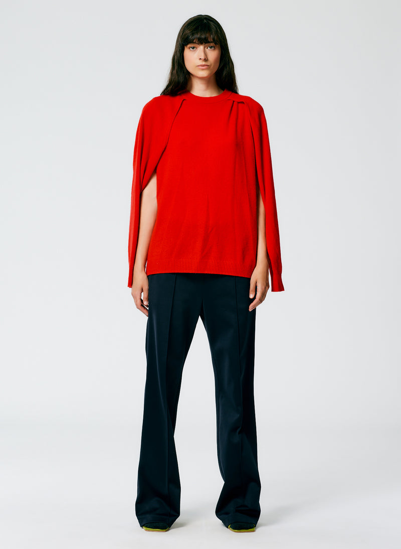 Feather Weight Cashmere Easy Cocoon Tunic Red-4