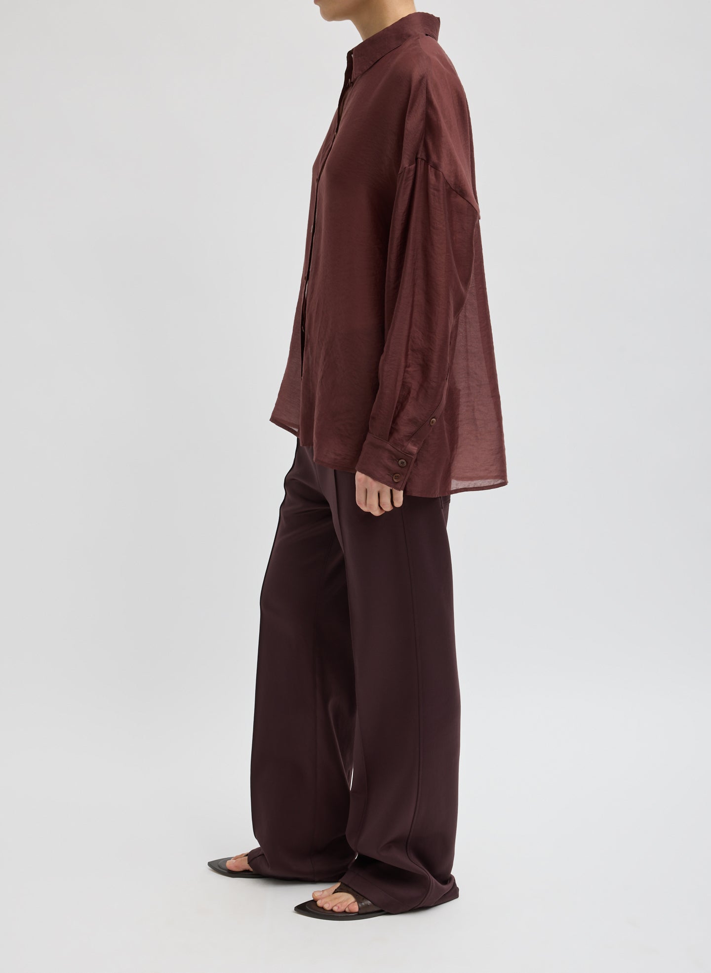 Brown Active Knit Scottie Jogger - full look, side view on model