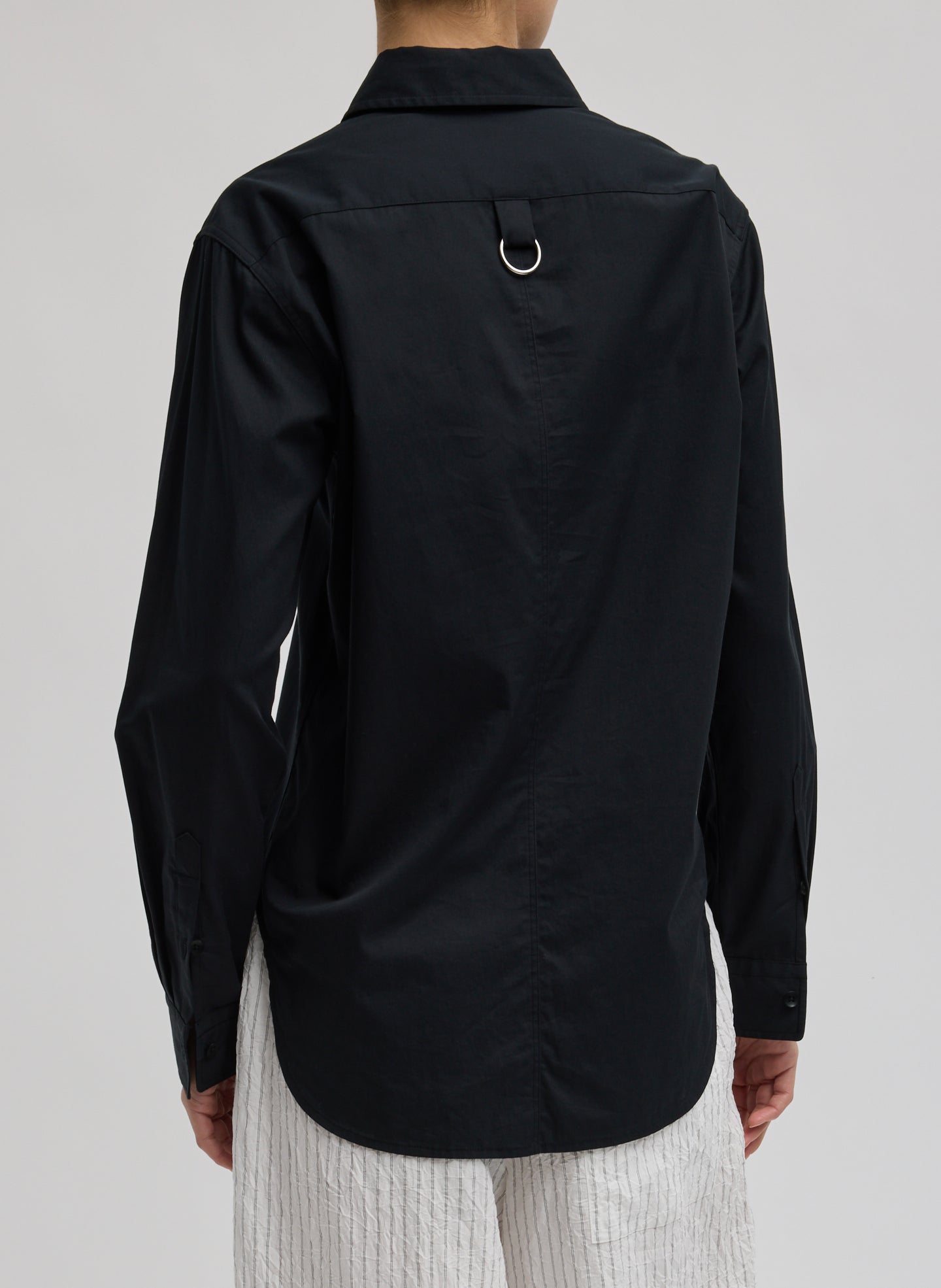 Black Charlie Men's Slim Shirt - button down shirt, back view on model