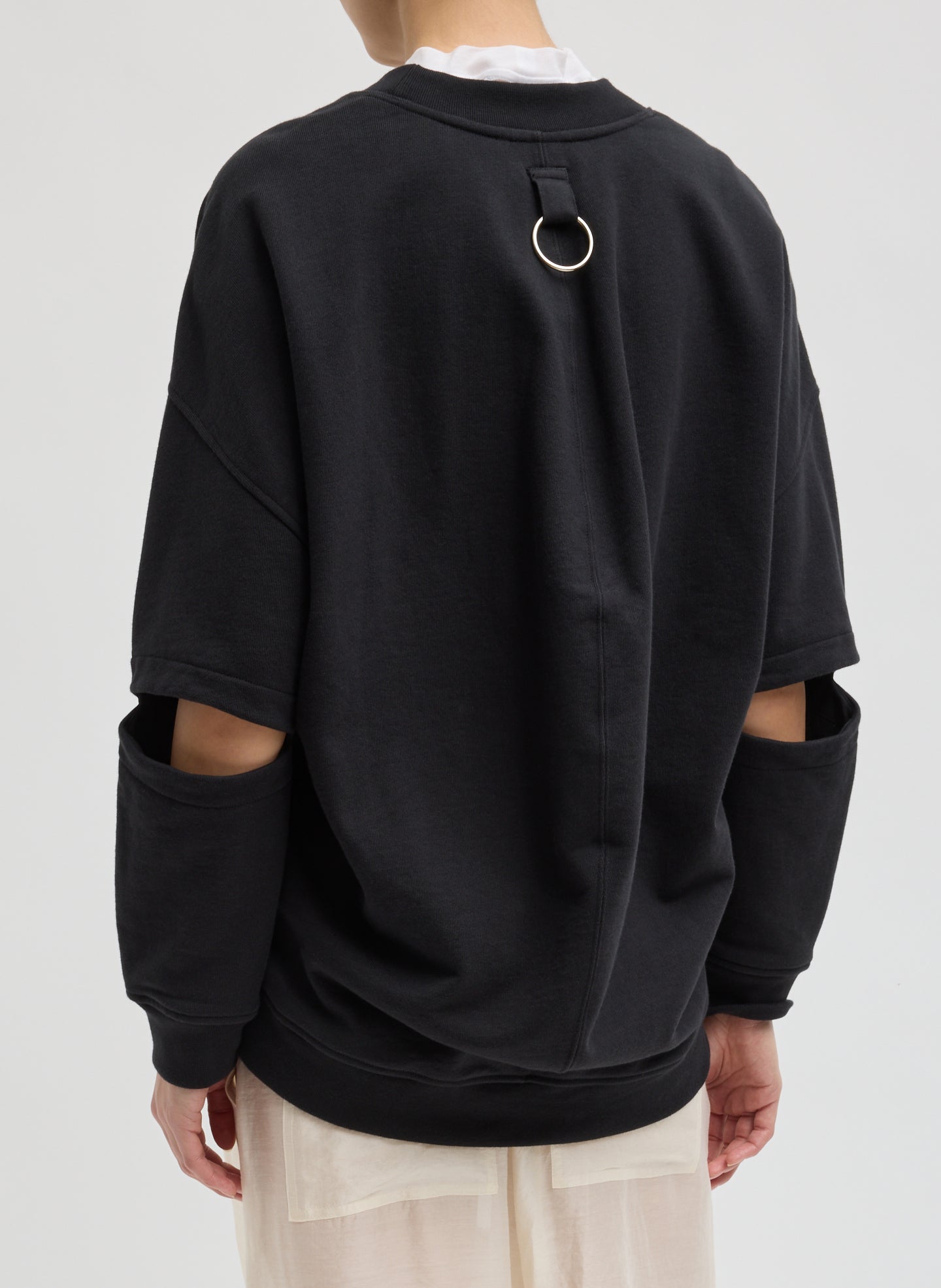 Black Cocoon Crewneck Sweatshirt - back view on model