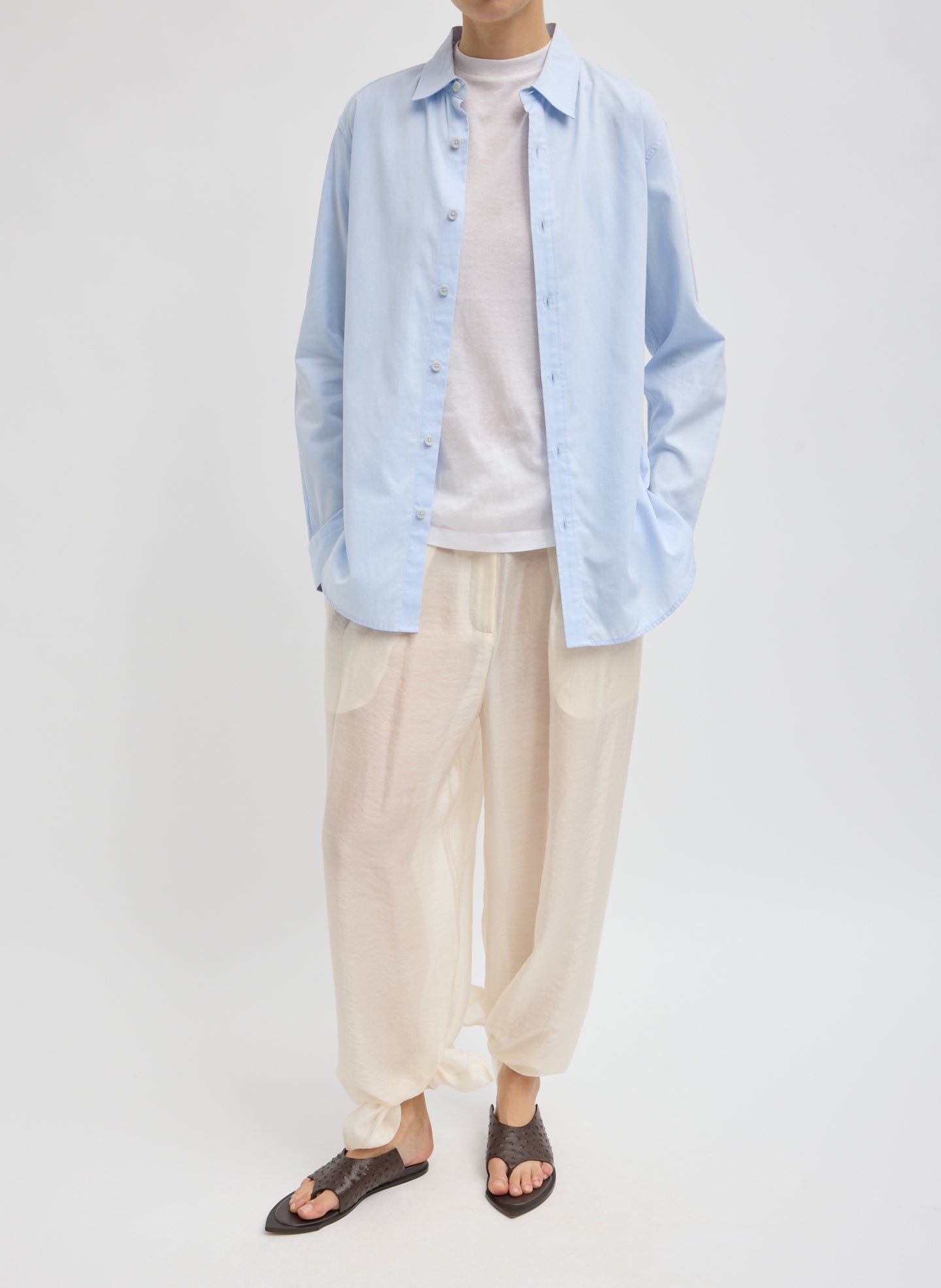 Light Blue Charlie Men's Slim Shirt - full look, front view on model