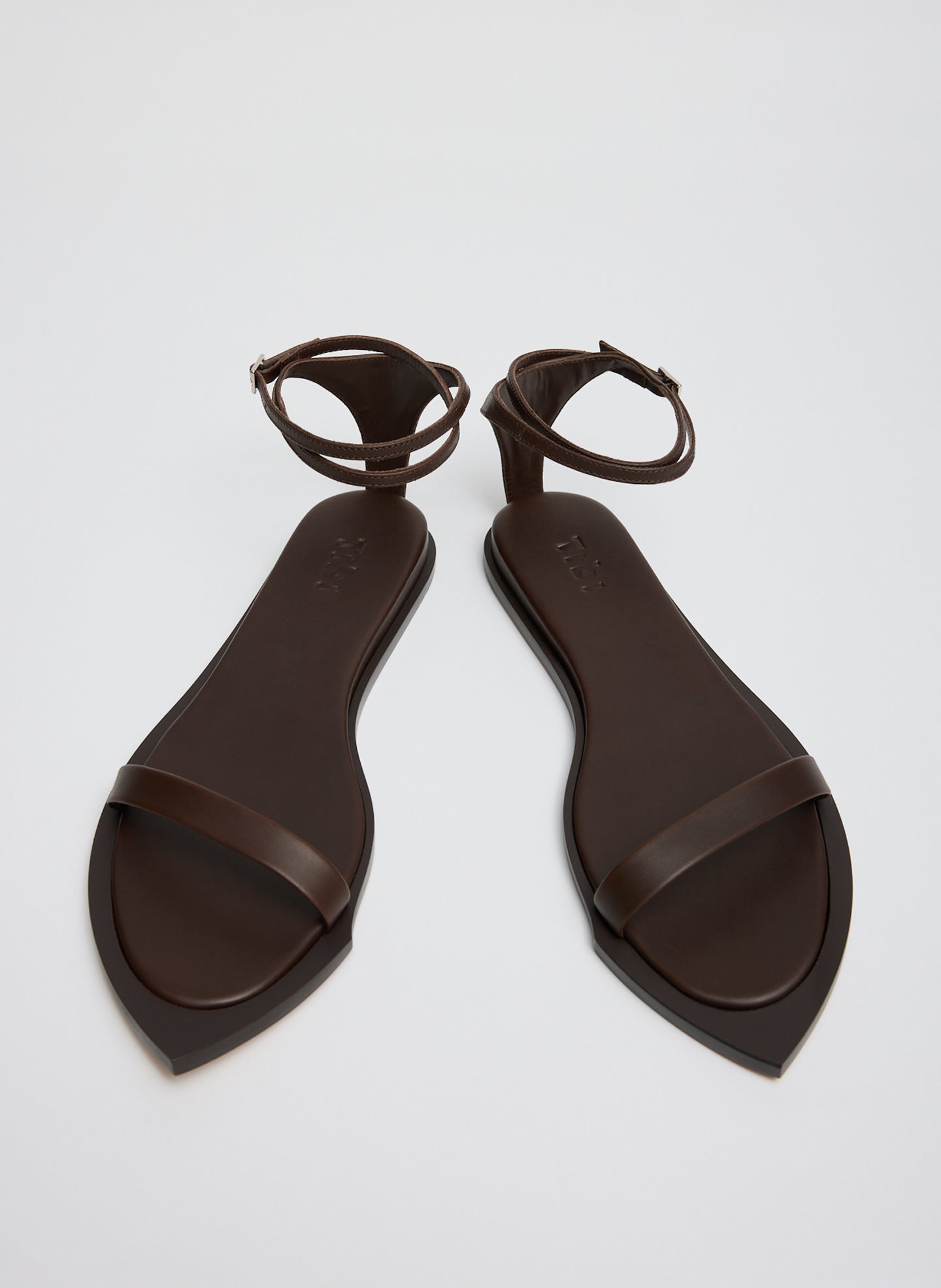 Dark Brown Aldwyn Leather Sandal - front view
