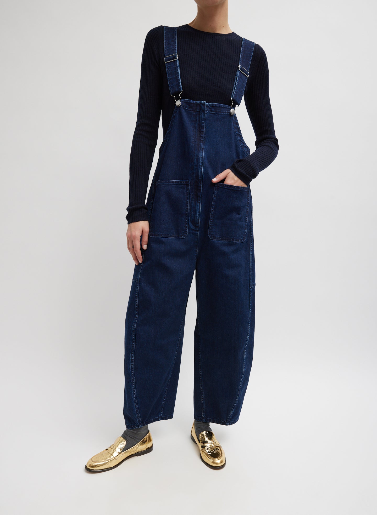 Classic Indigo Denim Jumpsuit – Tibi Official