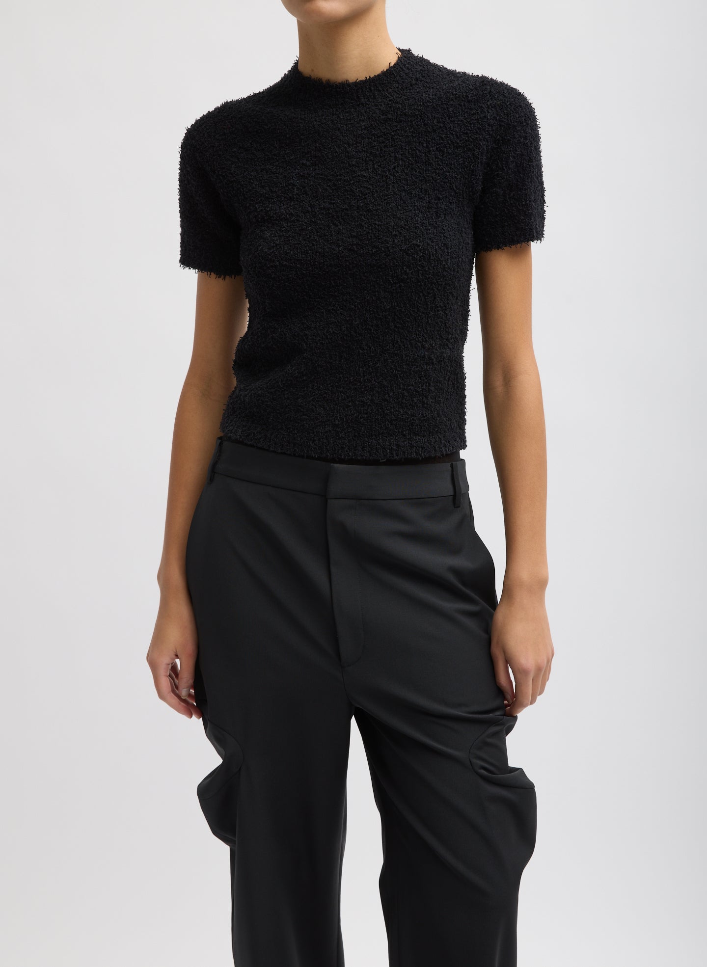 Black Serviette Baby T-Shirt - front view on model