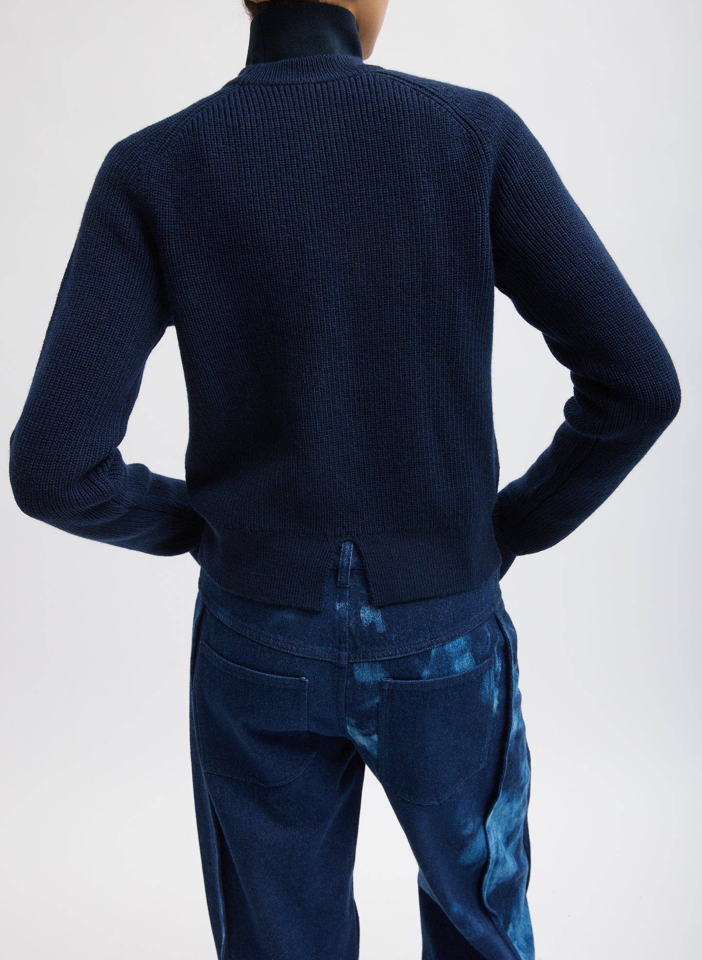Tie Dye Denim Tuck Jean - back pockets
