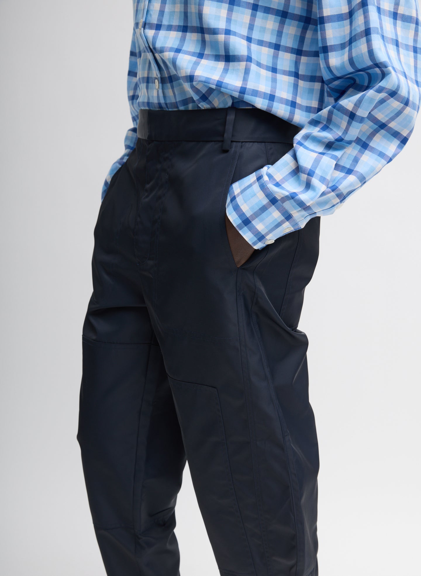 Navy Eco Nylon Colt Trouser - closeup of side pocket detail
