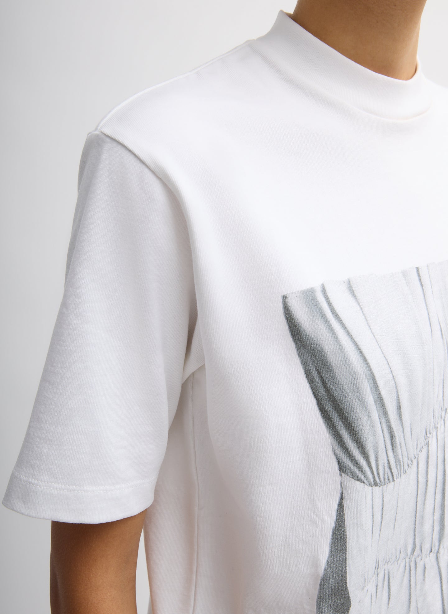 Trompe L'oeil Printed T-Shirt - closeup of sleeve and neckline