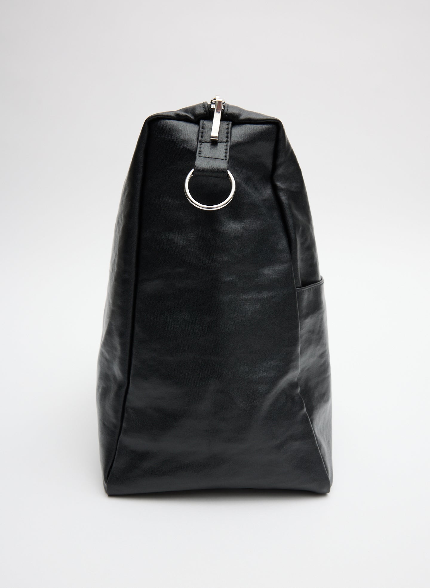 Black Nylon Canvas Pouch - side view