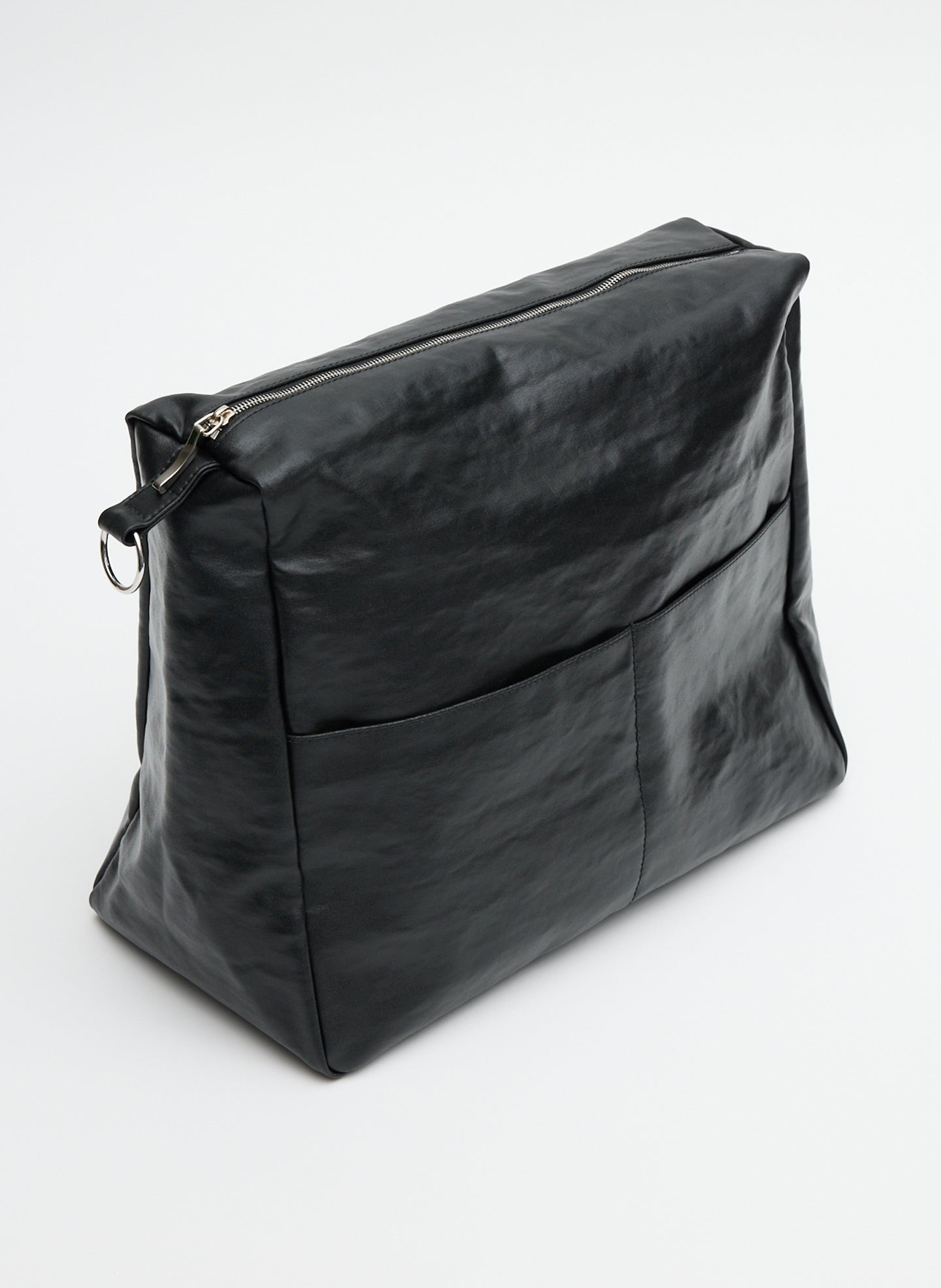 Black Nylon Canvas Pouch - side view