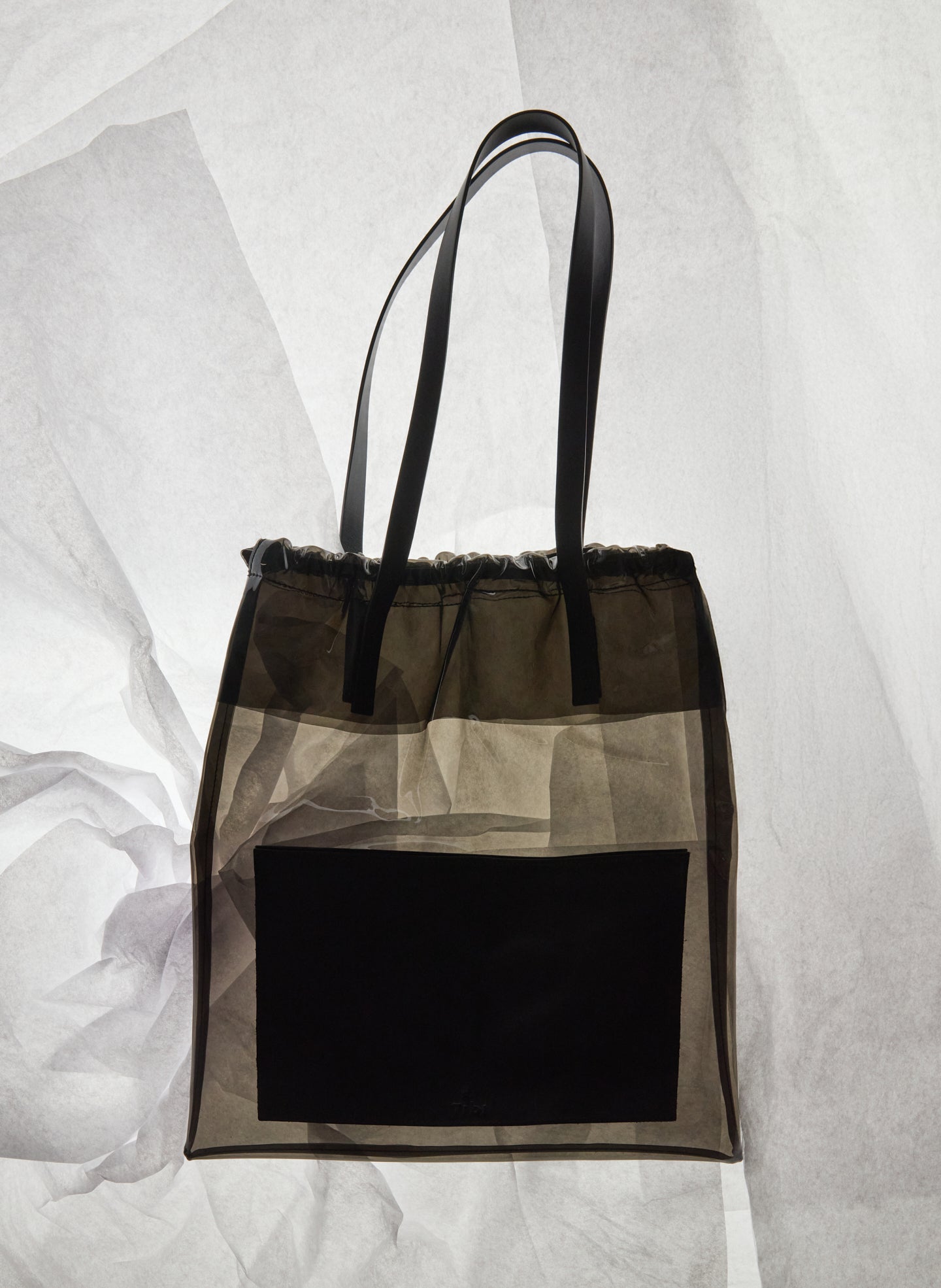 Ruched Lucas Bag Clear Black