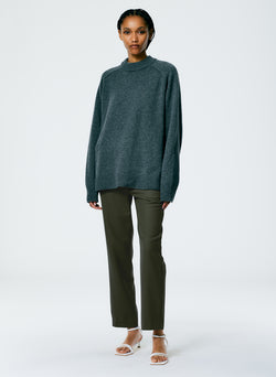 Cashmere Sweater Crewneck Oversized Pullover Dark Heather Grey-4