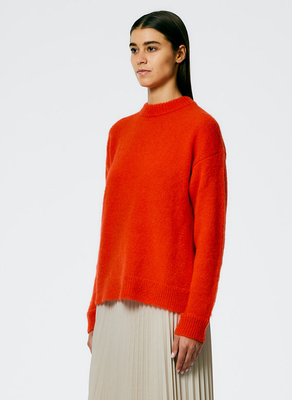 Soft Mohair Crewneck Easy Pullover - Red-2