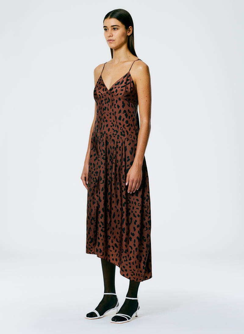 Recycled Sporty Nylon Cheetah Cami Dress Brown Multi-3