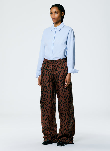 Wide leg cheetah pants sale