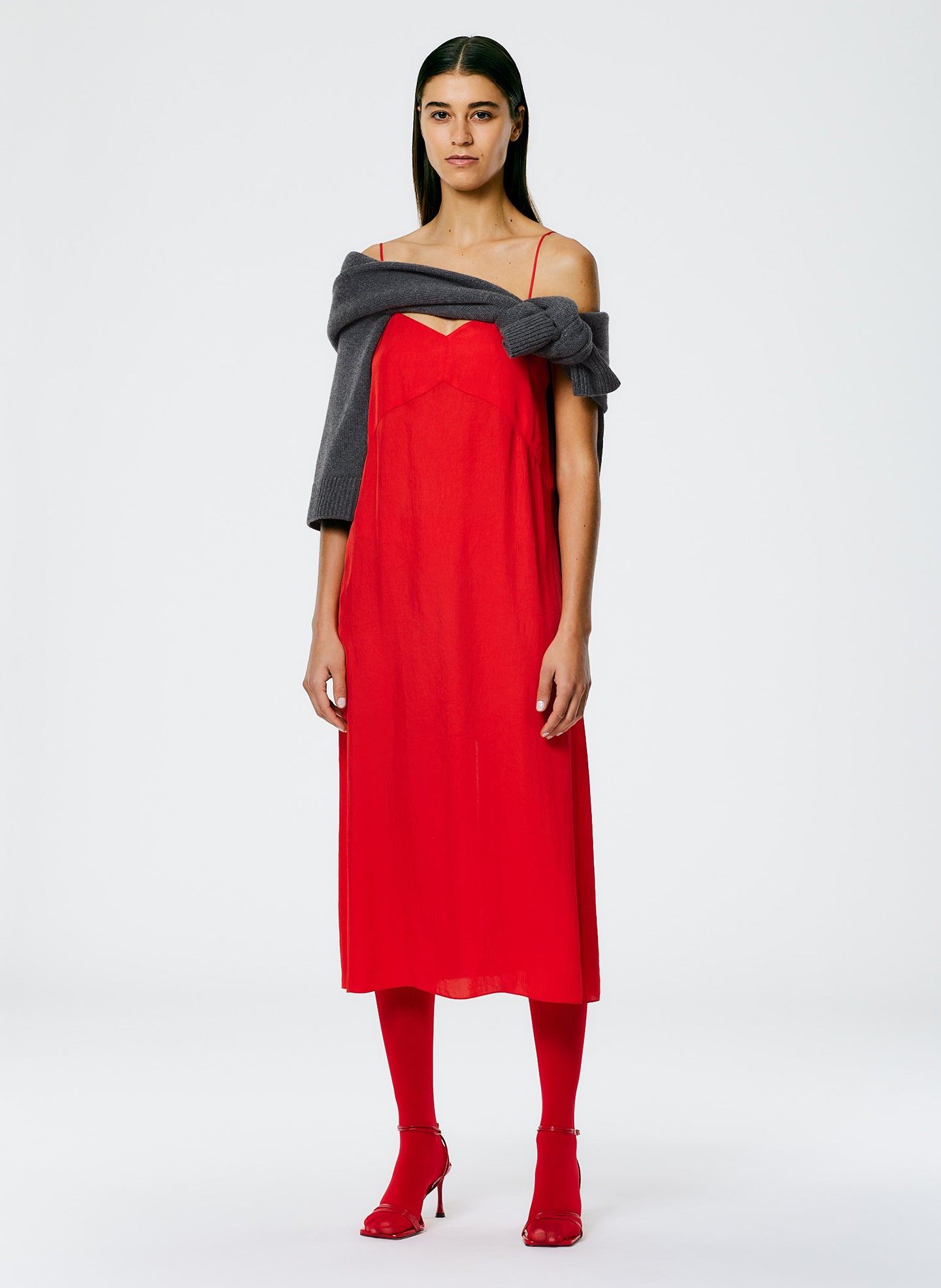 Tibi shops red dress