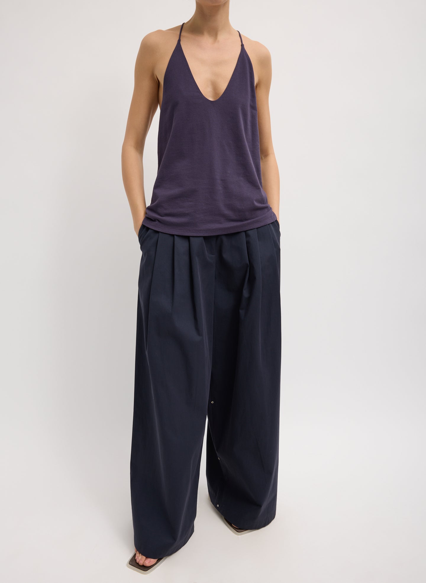 Bio Twill Triple Pleat Pant - Dark Navy-1
