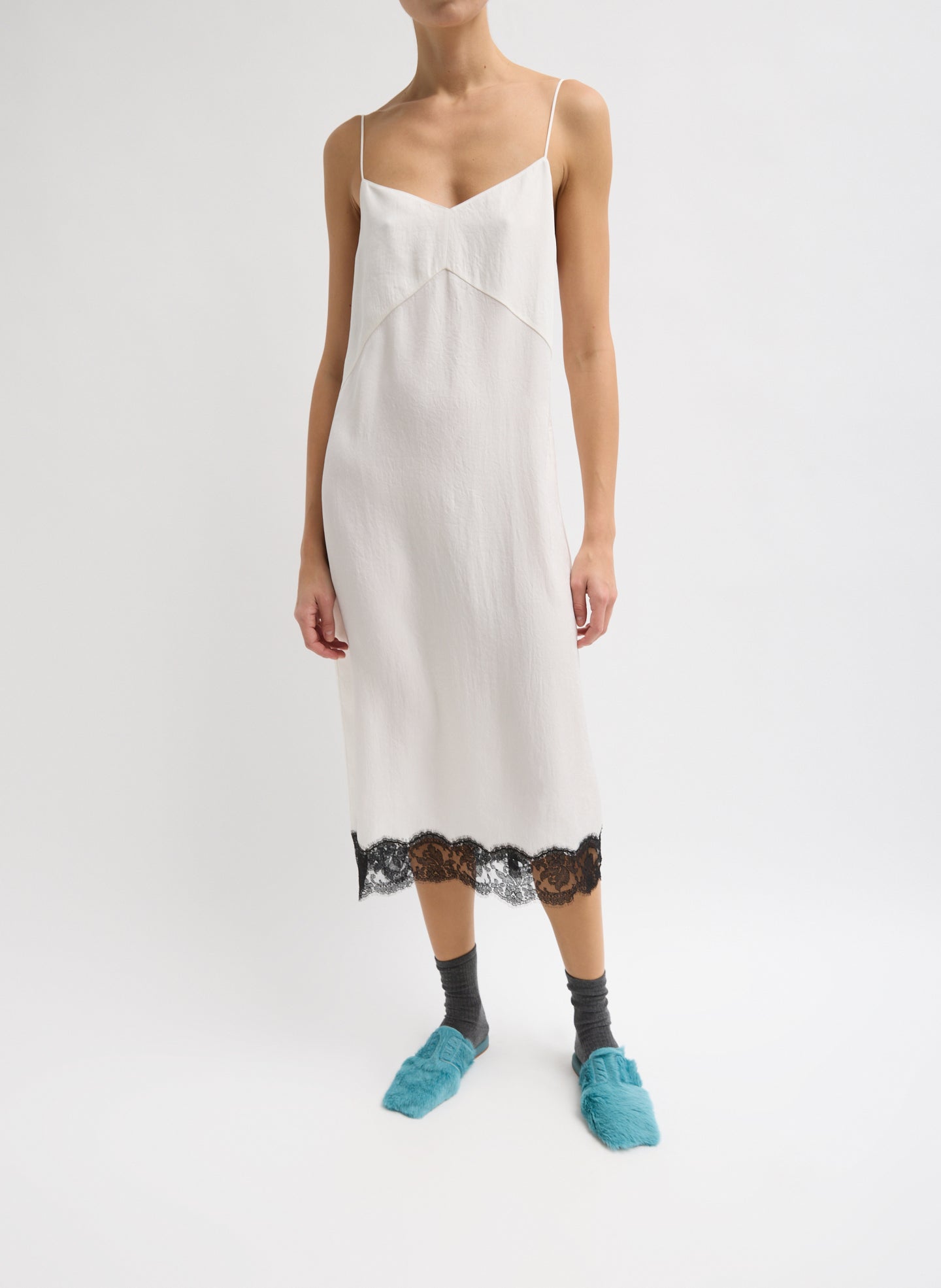 blue dress for baby girl Lace Applique Slip Dress – Tibi Official