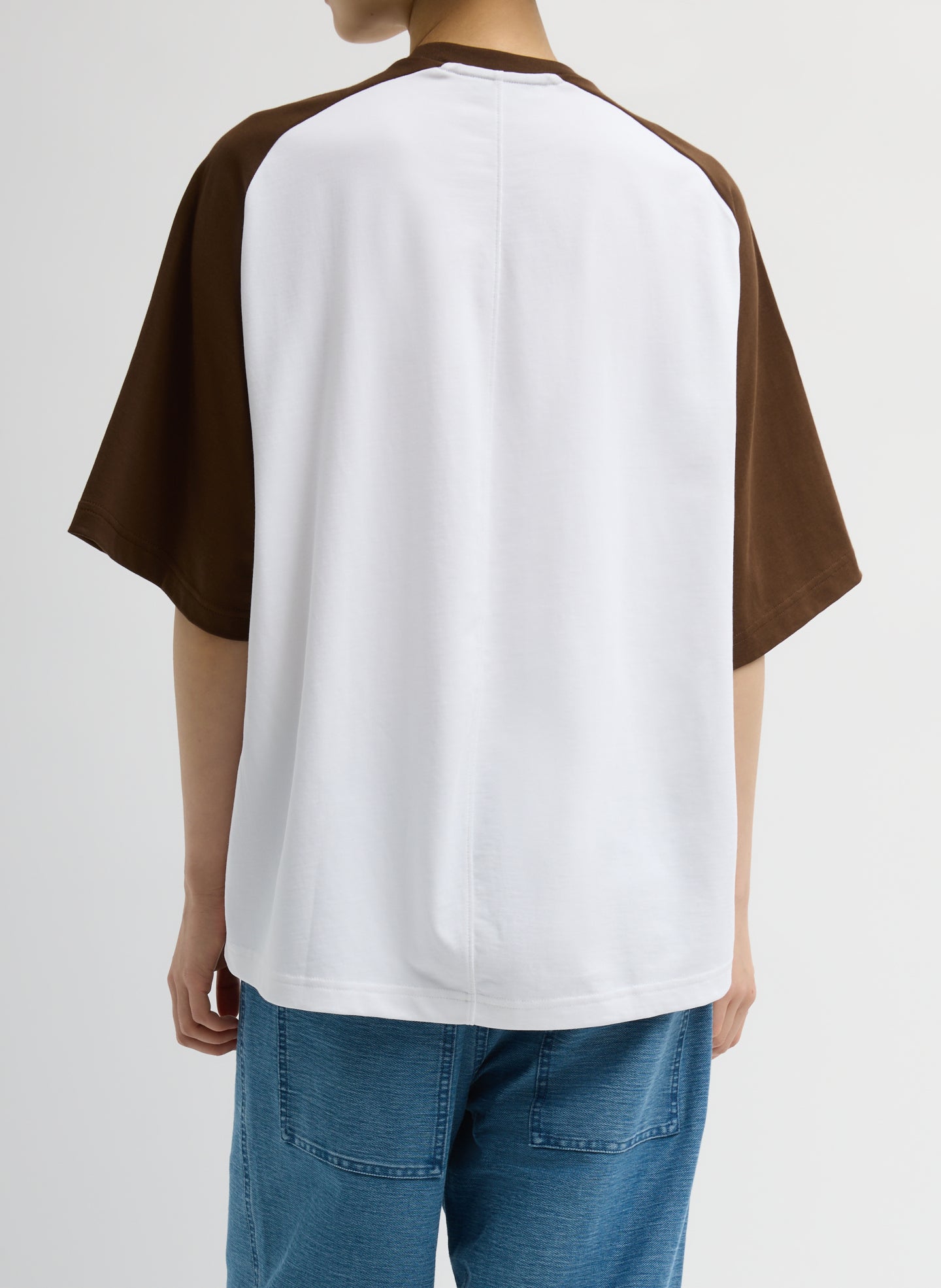 Brown Multi Perfect Baseball T-Shirt - oversized tee, back view on model