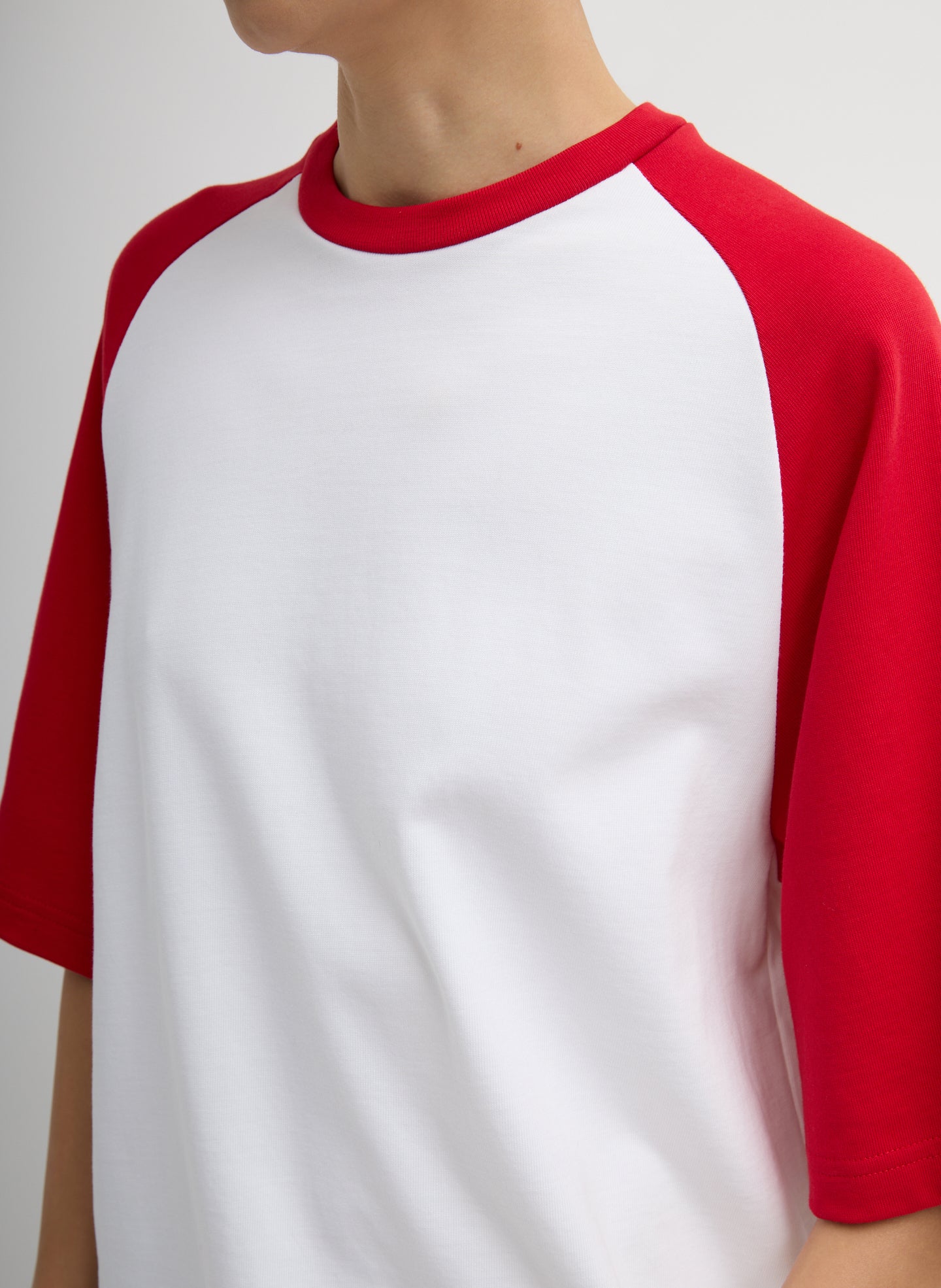 Red Perfect Baseball T-Shirt - closeup shot