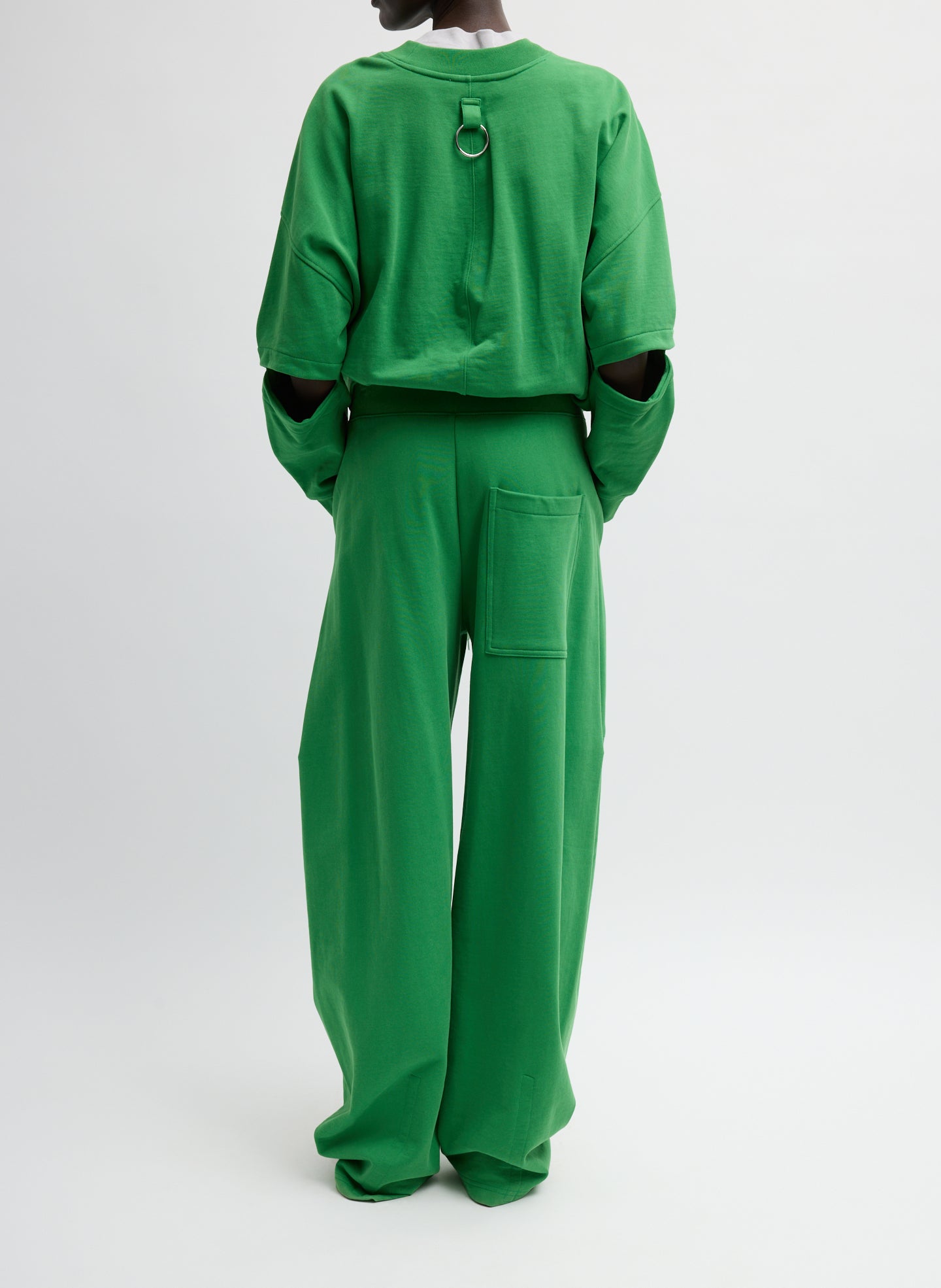 Green Cocoon Crewneck Sweatshirt - full look, back view on model