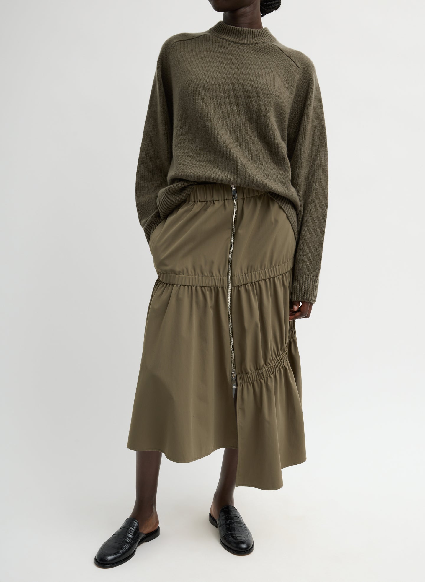 Tech Suiting Asymmetrical Skirt – Tibi Official