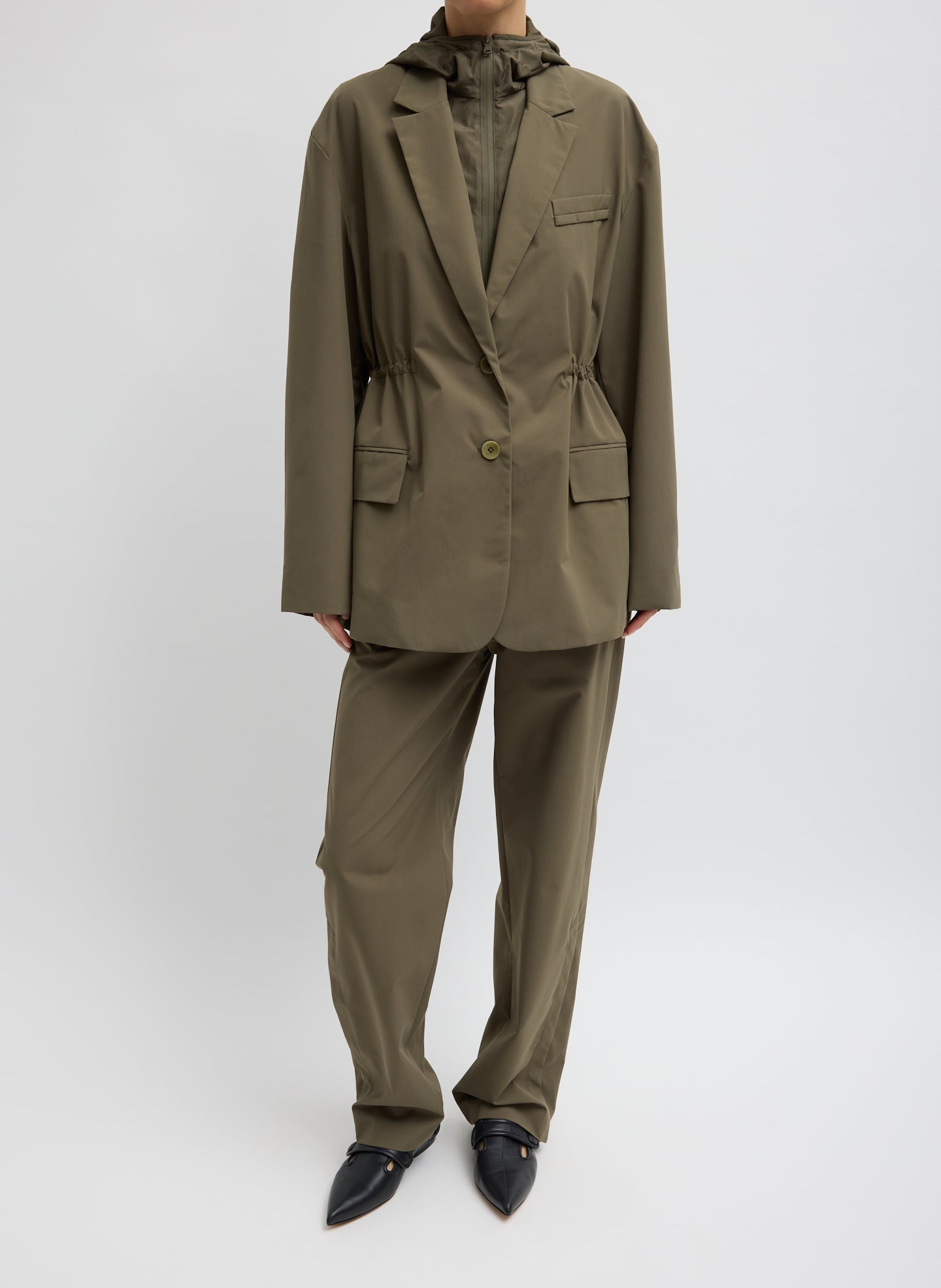 Tech Suiting Anorak Blazer With Zip Off Vest – Tibi Official