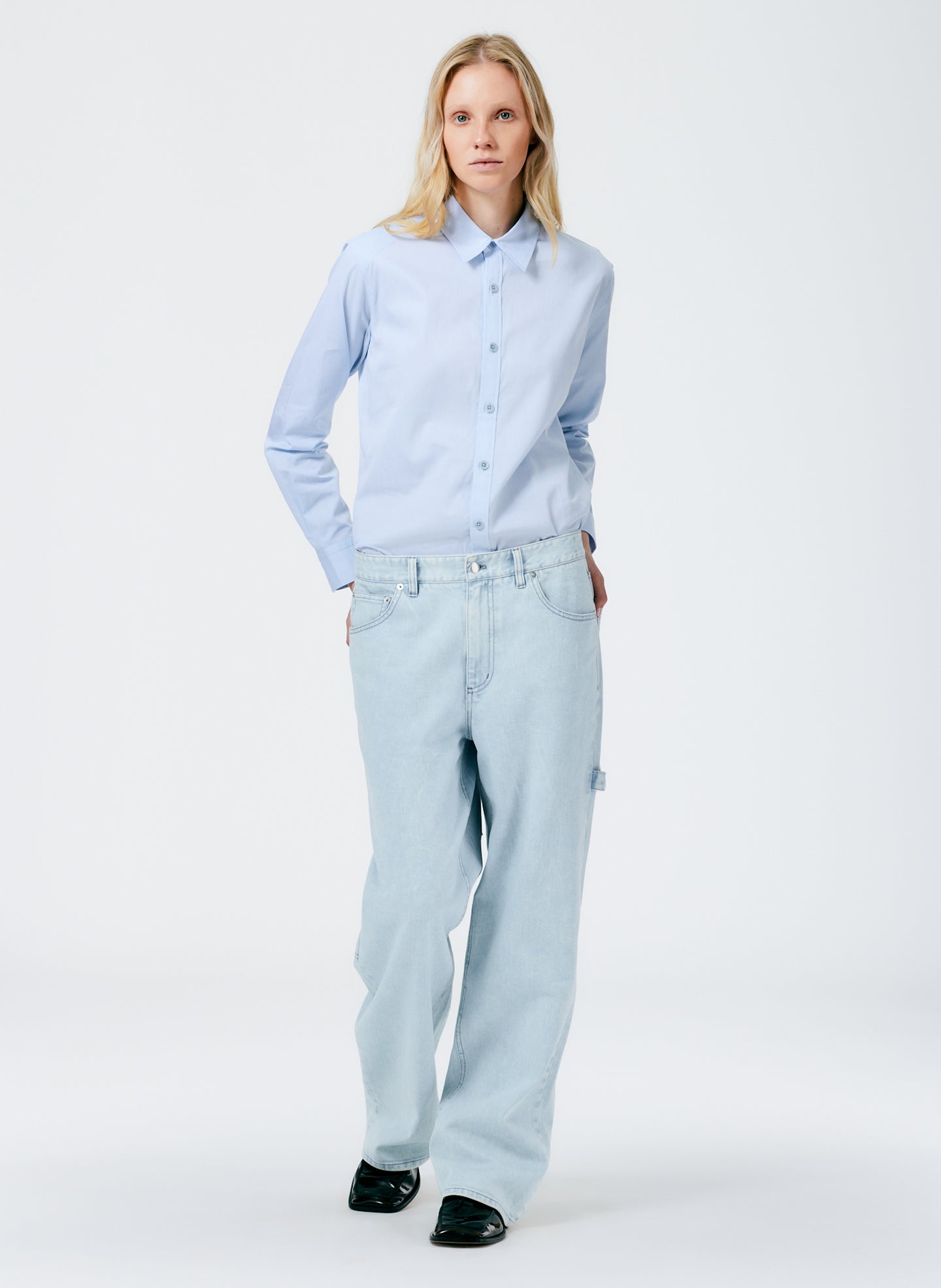 Bleached Denim Slouchy Carpenter Jean – Tibi Official