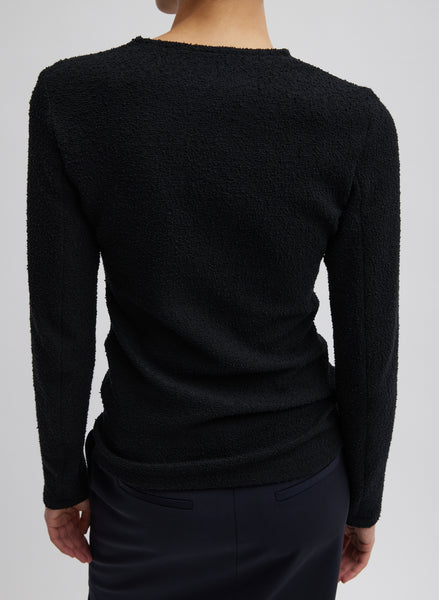 Boucle Knit Long Sleeve Circular Top – Tibi Official