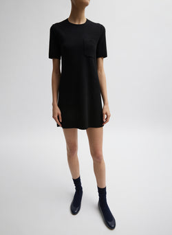 Compact Stretch Cashmere Mini Dress Black-1