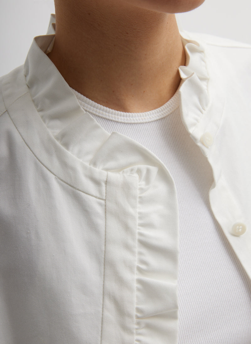 Chino Holly Bracelet Sleeve Shirt White-2