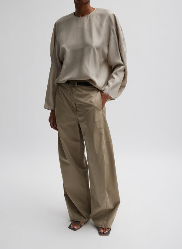 Garment Dyed Silky Cotton Sid Chino Pant - Acorn-1