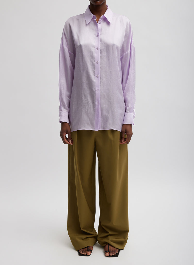 Spring Acetate Shirt With Cocoon Back Pale Lavender-4