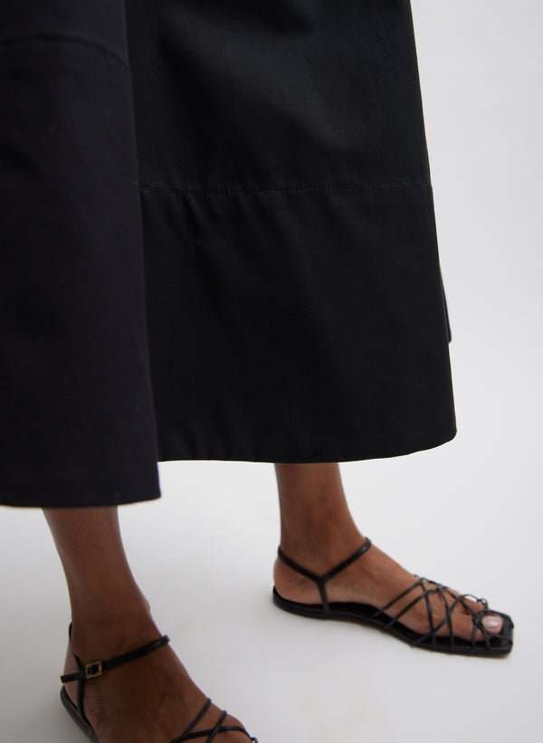 Bonded Luxe Twill Circle Skirt - Black-2