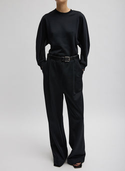 Silk Terry Sculpted Sleeve Slim Sweatshirt Black-7