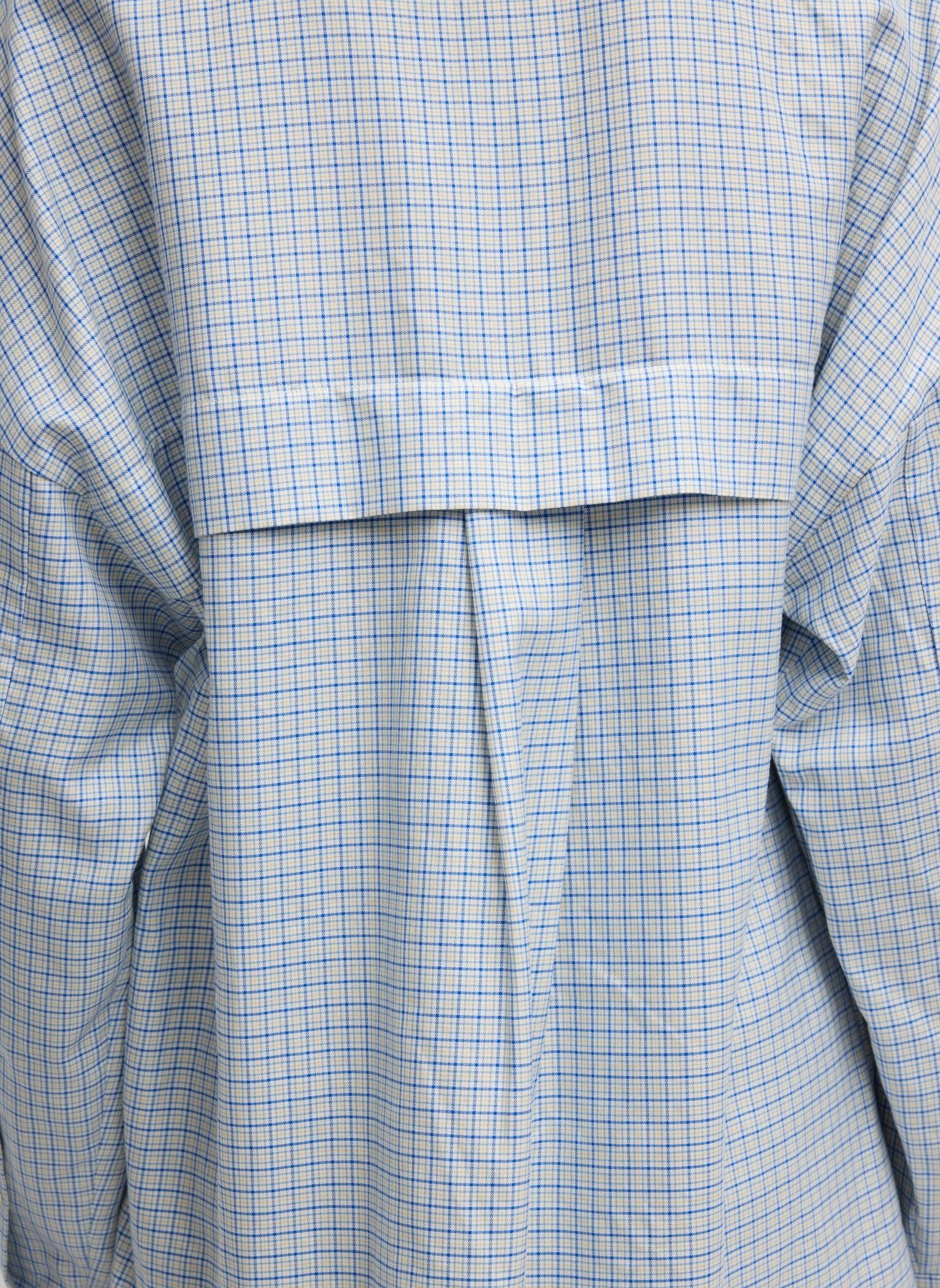 Blue Linus Check Oversized Shirt - closeup of back