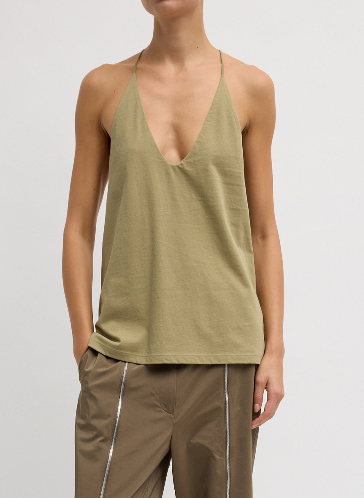 Fennel Racerback Tank Top - front view on model
