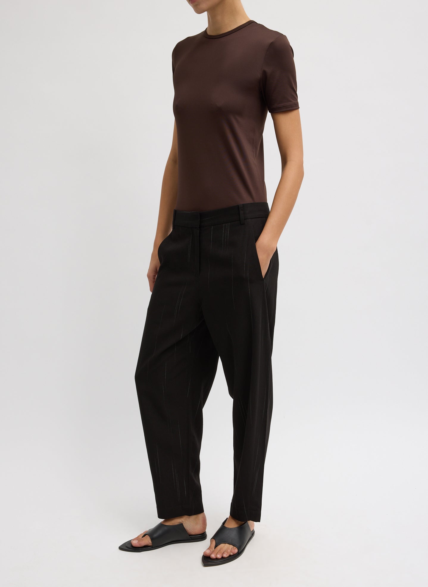Viscose Suiting Reese Curved Ankle Pant