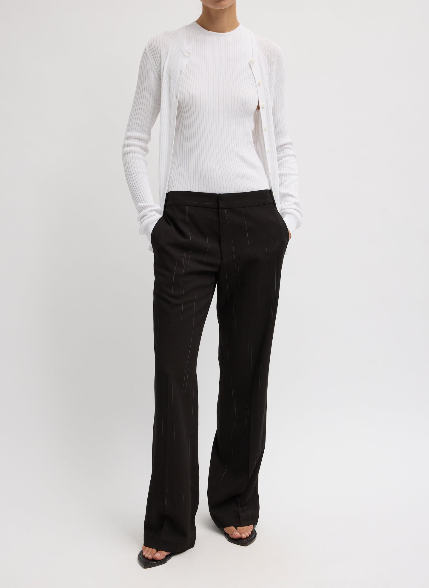 Viscose Suiting Isaac Pant - front view on model