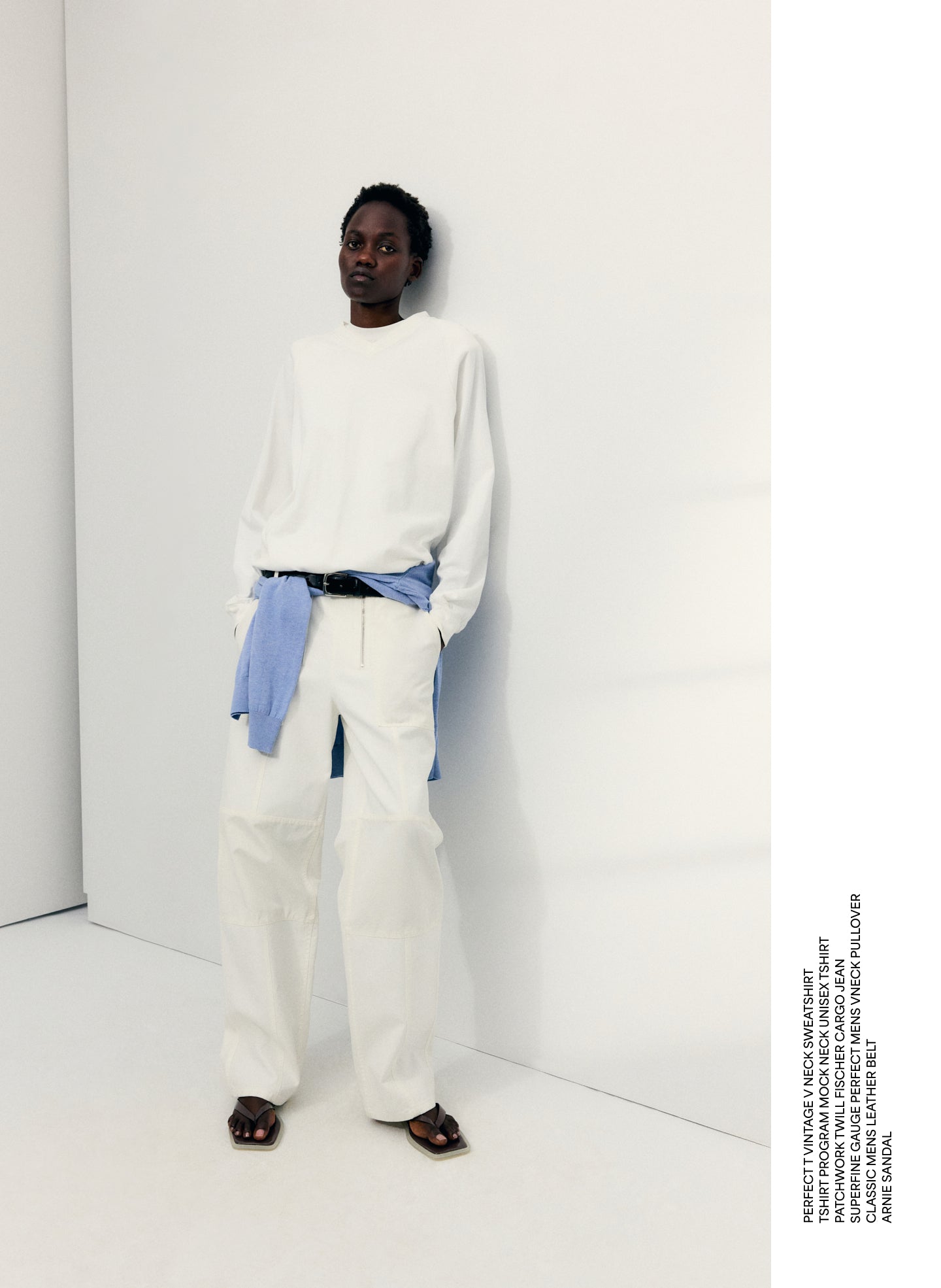 White Perfect T Vintage Sweatshirt - editorial image on model