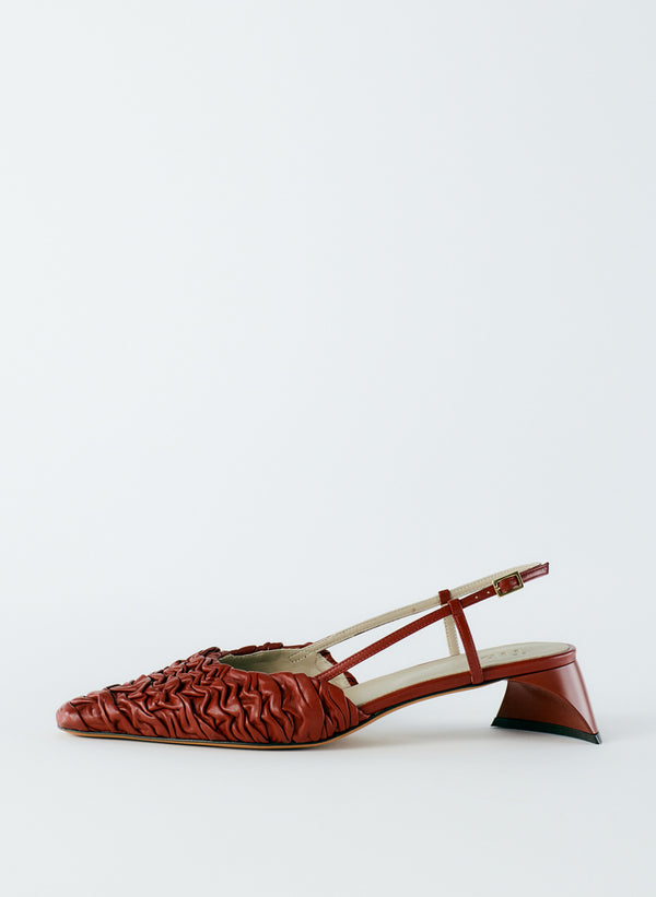 Textured Victor Slingback - Red-1