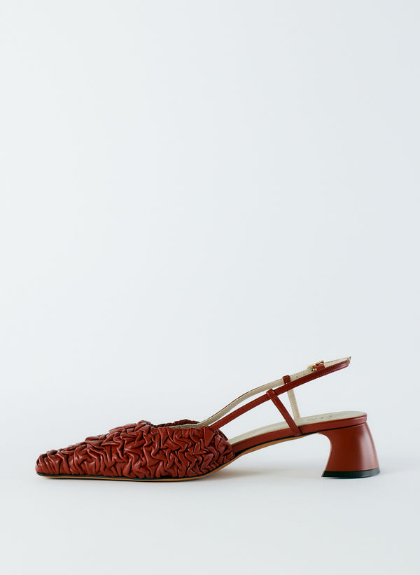 Textured Victor Slingback - Red-2